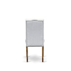 East West Furniture 3 Piece Dining Table Set Contains a Round Dining Table and 2 Linen Fabric Parson Chairs, (Finish Options)