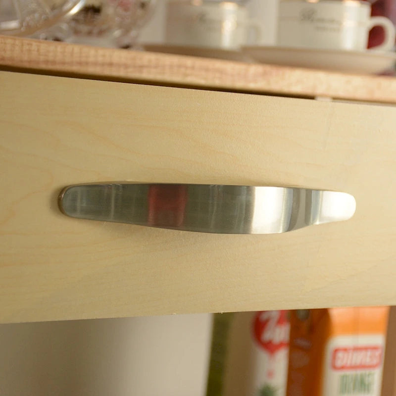 45 Wood Rolling Kitchen Island, Storage Utility Trolley Cart with 2 Drawers and Towel Rack