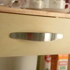 45 Wood Rolling Kitchen Island, Storage Utility Trolley Cart with 2 Drawers and Towel Rack