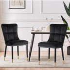 Modern Velvet Upholstered Dining Chairs, Set of 2/4 - 35.8H x 18.9W x 23.2D