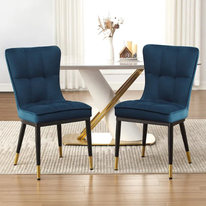 Modern Velvet Upholstered Dining Chairs, Set of 2/4 - 35.8H x 18.9W x 23.2D