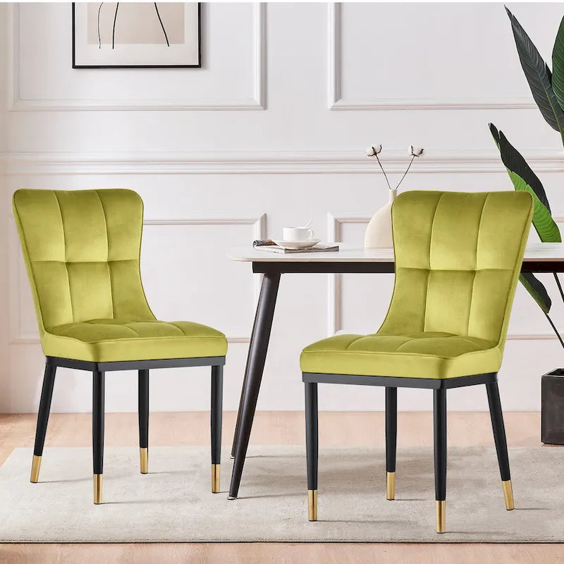 Modern Velvet Upholstered Dining Chairs, Set of 2/4 - 35.8H x 18.9W x 23.2D