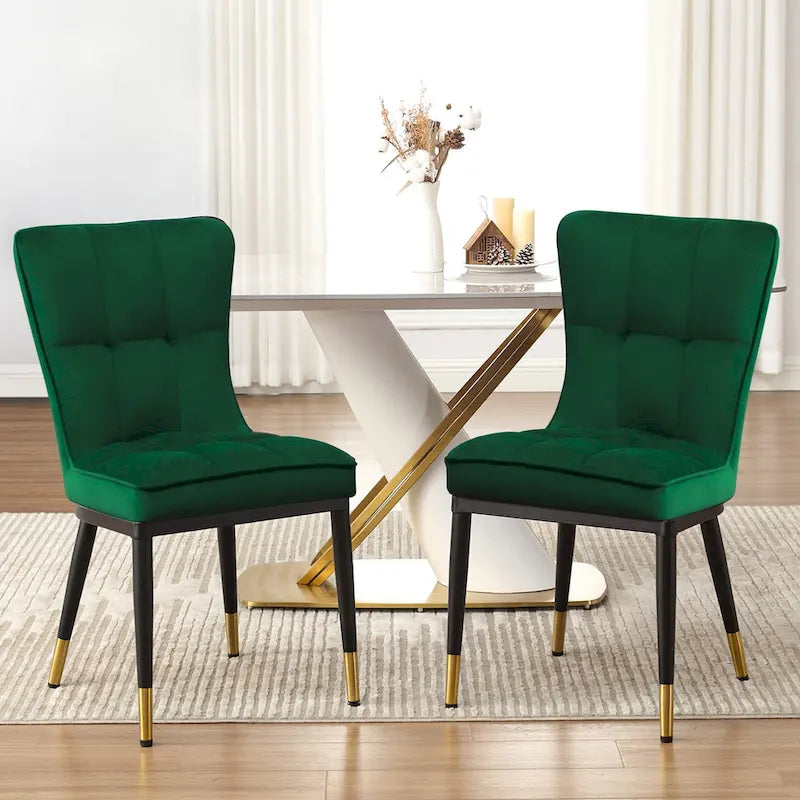 Modern Velvet Upholstered Dining Chairs, Set of 2/4 - 35.8H x 18.9W x 23.2D