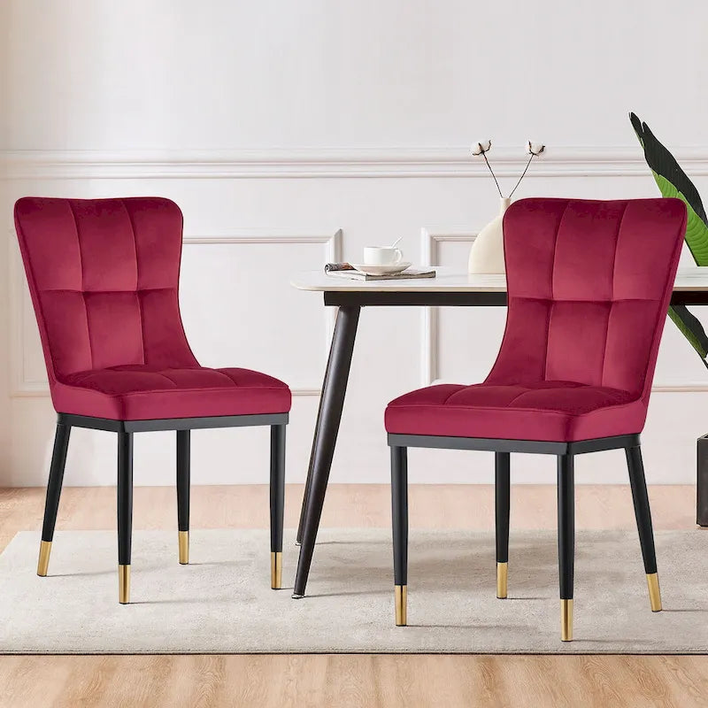 Modern Velvet Upholstered Dining Chairs, Set of 2/4 - 35.8H x 18.9W x 23.2D