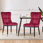 Modern Velvet Upholstered Dining Chairs, Set of 2/4 - 35.8H x 18.9W x 23.2D