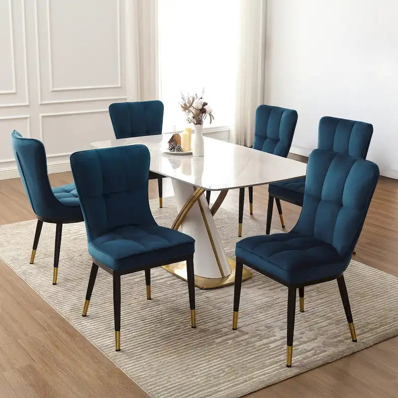Modern Velvet Upholstered Dining Chairs, Set of 2/4 - 35.8H x 18.9W x 23.2D