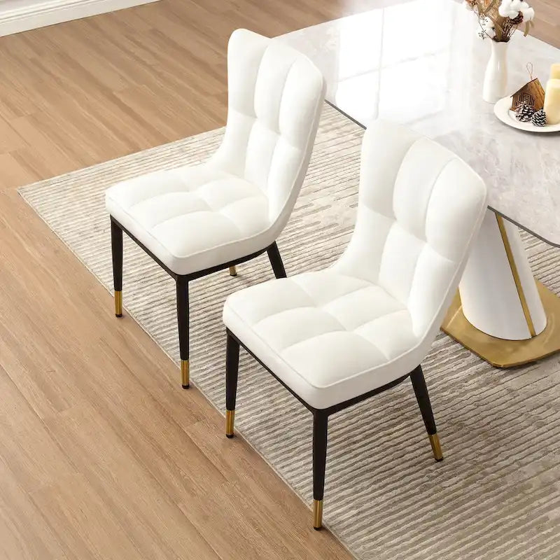 Modern Velvet Upholstered Dining Chairs, Set of 2/4 - 35.8H x 18.9W x 23.2D