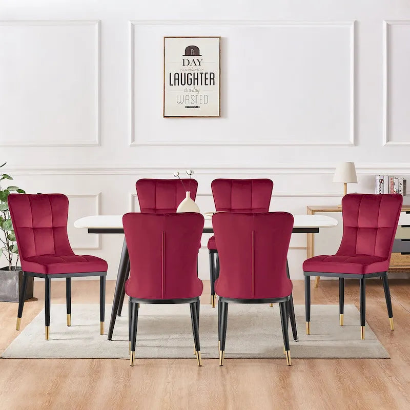 Modern Velvet Upholstered Dining Chairs, Set of 2/4 - 35.8H x 18.9W x 23.2D