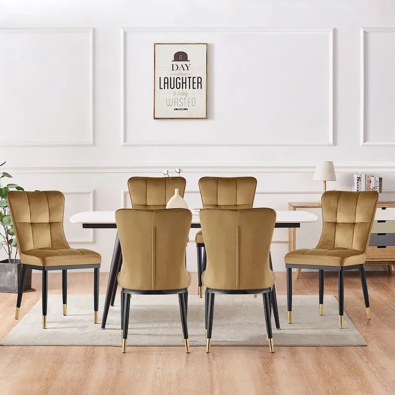 Modern Velvet Upholstered Dining Chairs, Set of 2/4 - 35.8H x 18.9W x 23.2D