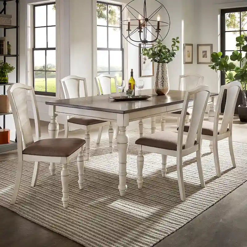 Tournus 4-6-Person Extendable Solid Rubberwood Dining Table Set by iNSPIRE Q Classic