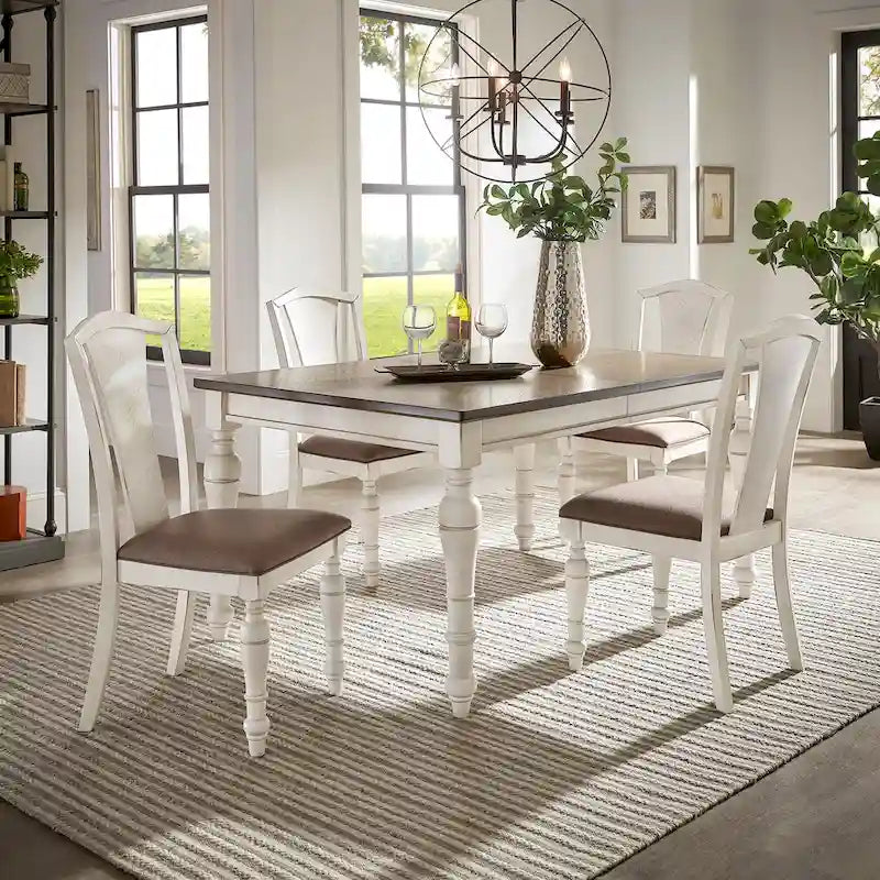 Tournus 4-6-Person Extendable Solid Rubberwood Dining Table Set by iNSPIRE Q Classic