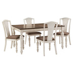 Tournus 4-6-Person Extendable Solid Rubberwood Dining Table Set by iNSPIRE Q Classic