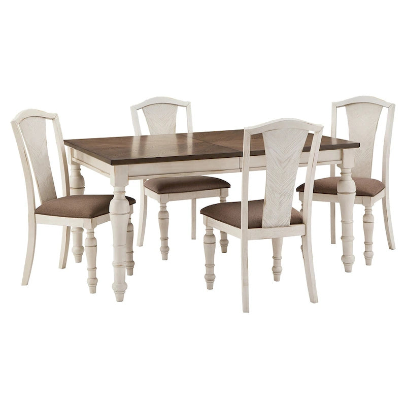 Tournus 4-6-Person Extendable Solid Rubberwood Dining Table Set by iNSPIRE Q Classic