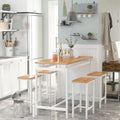 Dining Table Set for 4, Industrial Kitchen & Dining Room Table Sets with 4 Square Stools, Counter Height Bar Table Set