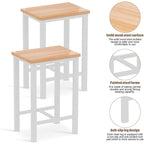 Dining Table Set for 4, Industrial Kitchen & Dining Room Table Sets with 4 Square Stools, Counter Height Bar Table Set