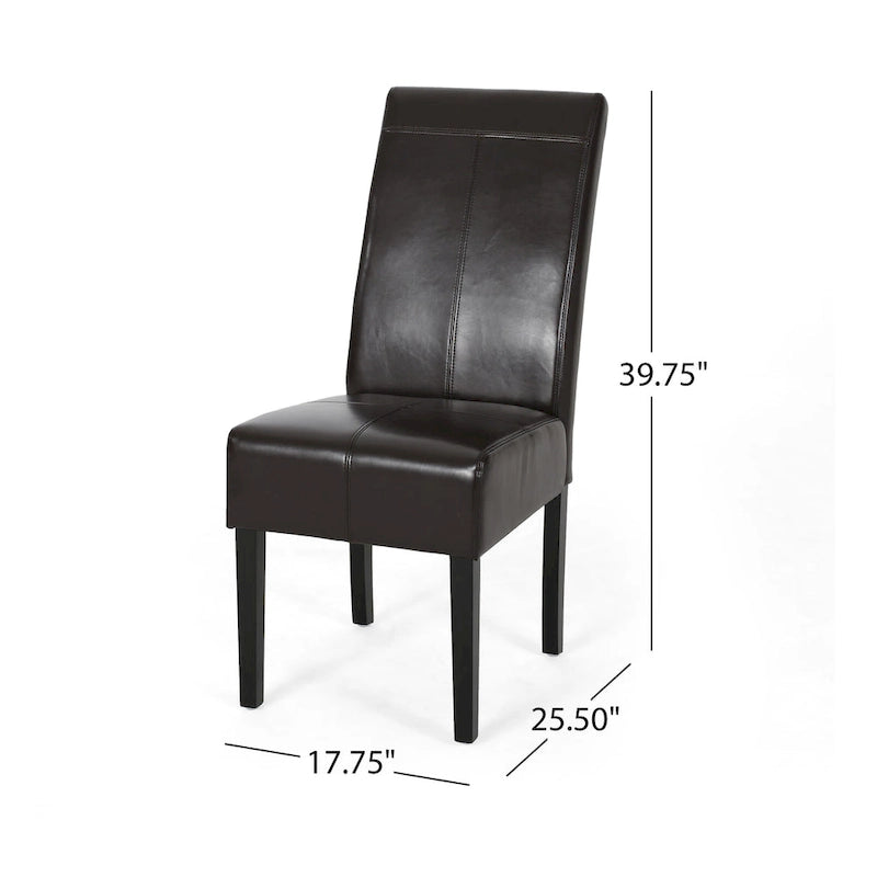 T-stitch Brown Leather Dining Chairs (Set of 2) by Christopher Knight Home