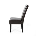 T-stitch Brown Leather Dining Chairs (Set of 2) by Christopher Knight Home