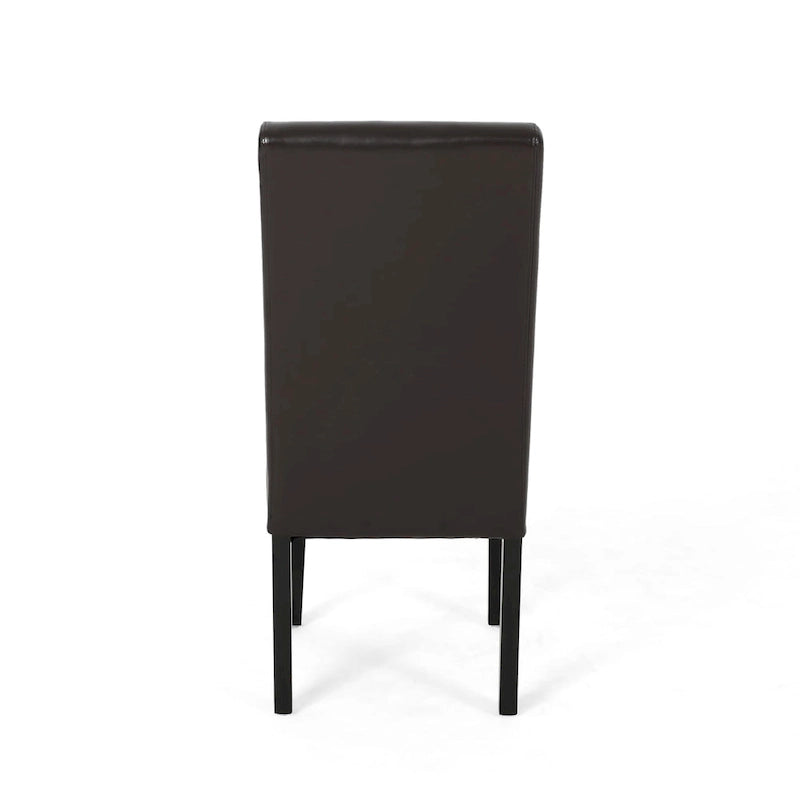 T-stitch Brown Leather Dining Chairs (Set of 2) by Christopher Knight Home