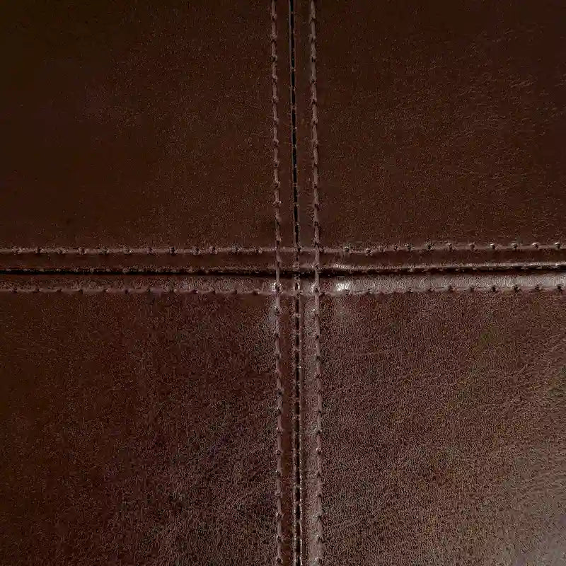 T-stitch Brown Leather Dining Chairs (Set of 2) by Christopher Knight Home