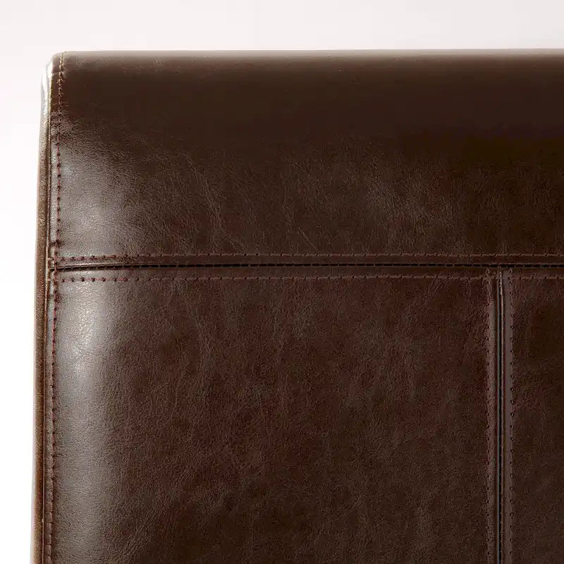 T-stitch Brown Leather Dining Chairs (Set of 2) by Christopher Knight Home