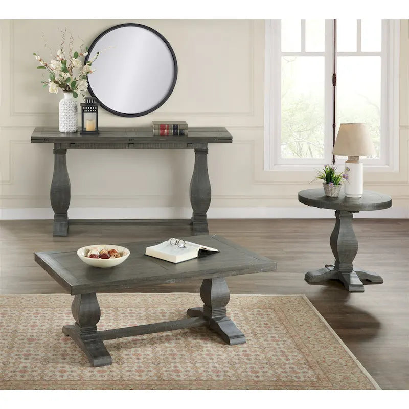Napa 60 Solid Wood Pedestal Flip-top Sofa Console Table