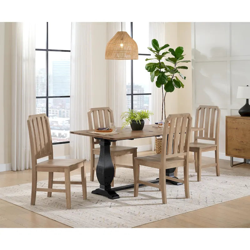 Napa 60 Solid Wood Pedestal Flip-top Sofa Console Table