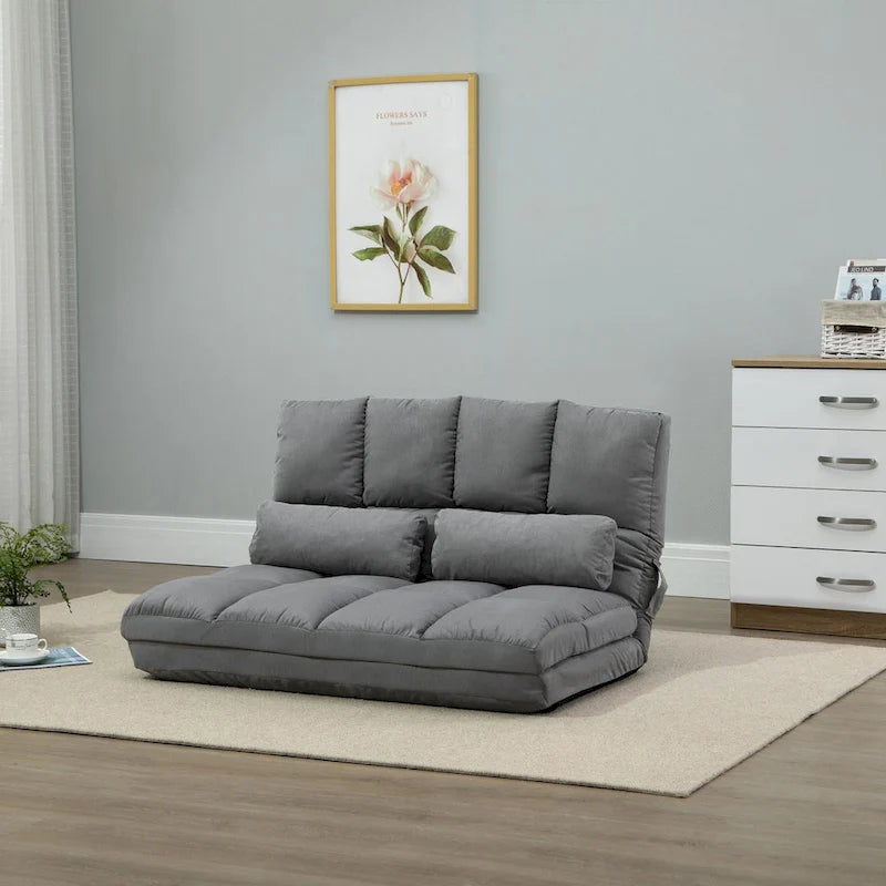 HOMCOM Convertible 7-position Floor Sofa Bed with Adjustable Backrest