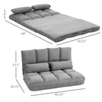 HOMCOM Convertible 7-position Floor Sofa Bed with Adjustable Backrest
