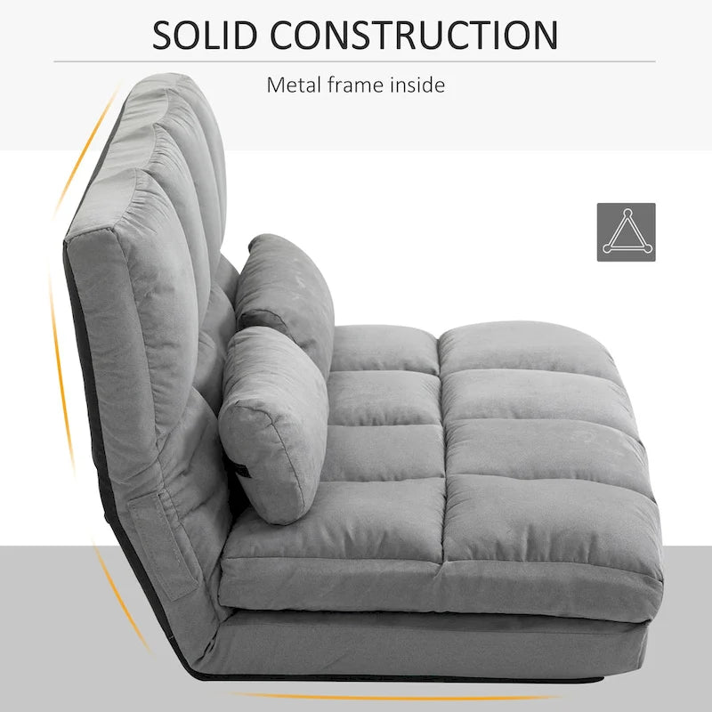 HOMCOM Convertible 7-position Floor Sofa Bed with Adjustable Backrest