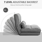 HOMCOM Convertible 7-position Floor Sofa Bed with Adjustable Backrest