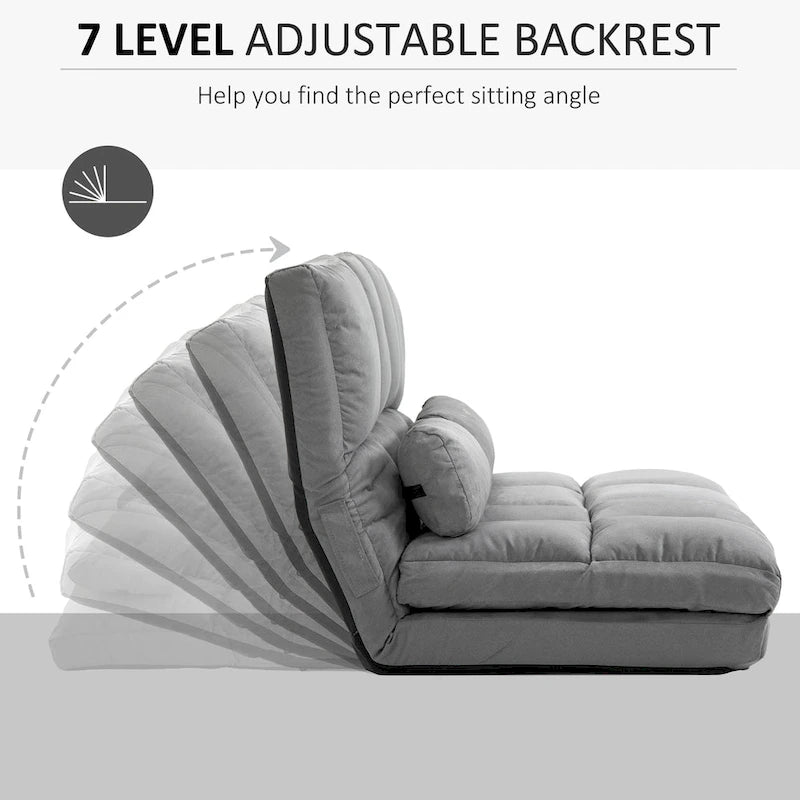 HOMCOM Convertible 7-position Floor Sofa Bed with Adjustable Backrest