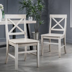 Christopher Knight Home Roshan Farmhouse Acacia Dining Chairs (Set of 2)