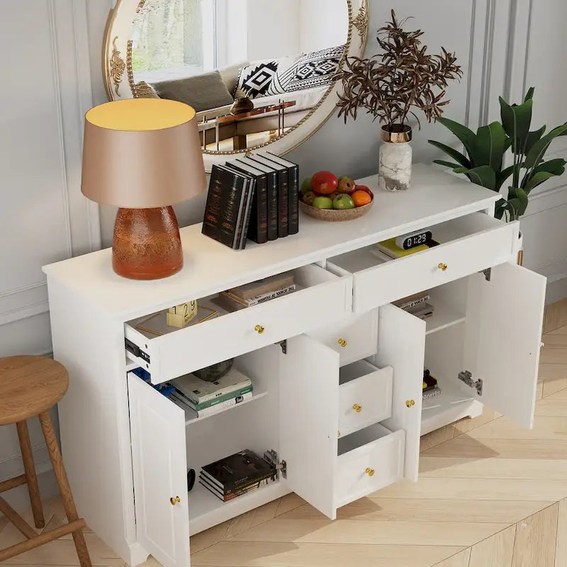 Combo Dresser Chest Storage Cabinet Buffet Sideboard White/Black/Grey