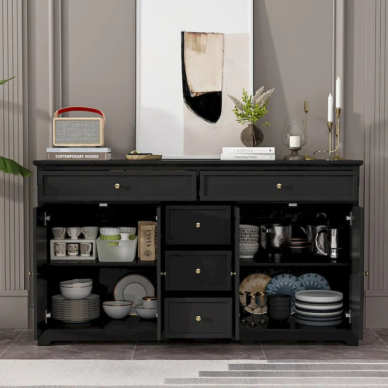 Combo Dresser Chest Storage Cabinet Buffet Sideboard White/Black/Grey