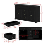 Combo Dresser Chest Storage Cabinet Buffet Sideboard White/Black/Grey