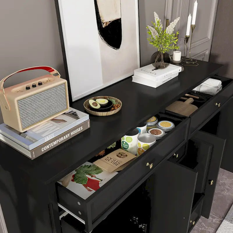 Combo Dresser Chest Storage Cabinet Buffet Sideboard White/Black/Grey