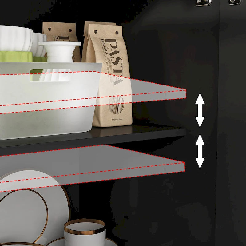 Combo Dresser Chest Storage Cabinet Buffet Sideboard White/Black/Grey