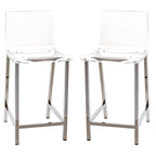 Pure Decor Clear Acrylic Counter Stool- Set of 2