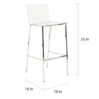 Pure Decor Clear Acrylic Counter Stool- Set of 2