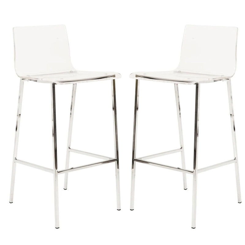 Pure Decor Clear Acrylic Counter Stool- Set of 2