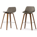 WYNDENHALL Cacey Mid Century Modern Bentwood Counter Height Stool (Set of 2) - 20.7 x 21.1 x 36.6