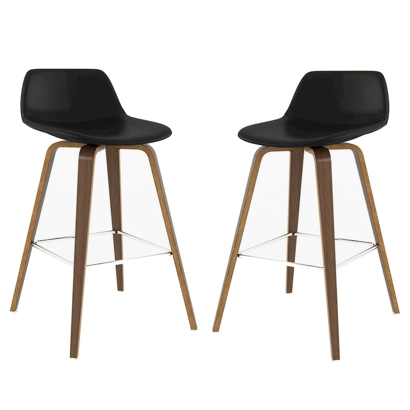 WYNDENHALL Cacey Mid Century Modern Bentwood Counter Height Stool (Set of 2) - 20.7 x 21.1 x 36.6