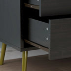 6 Drawer Larget Chest&Dresser With Golden Metal Handles