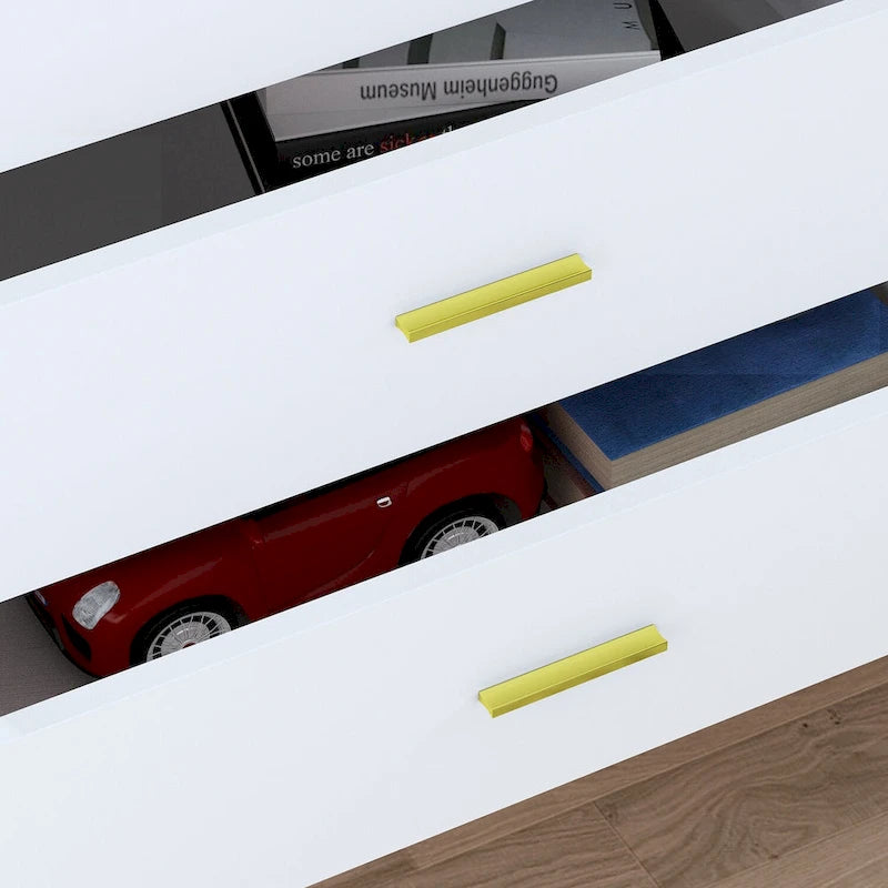 6 Drawer Larget Chest&Dresser With Golden Metal Handles