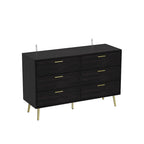 6 Drawer Larget Chest&Dresser With Golden Metal Handles