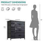 Moasis 7-drawer Bedroom Fabric Dresser Storage Tower with Wood Top