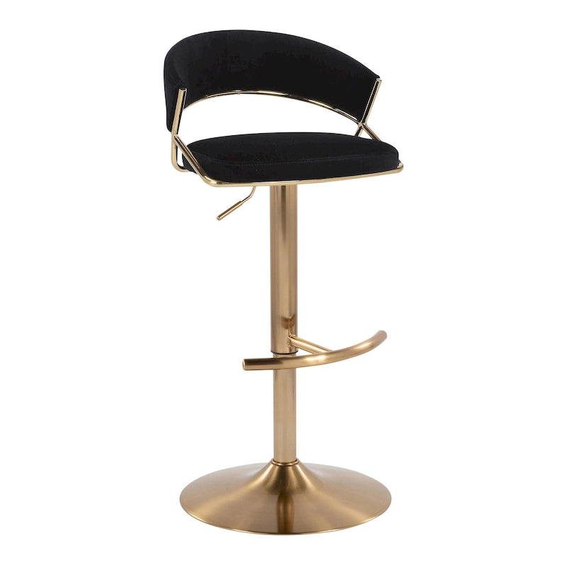 Silver Orchid Tatyana Adjustable Bar Stool with Rounded T Footrest (Set of 2)