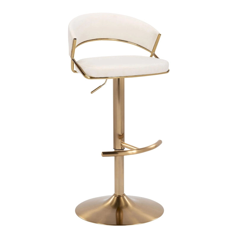 Silver Orchid Tatyana Adjustable Bar Stool with Rounded T Footrest (Set of 2)