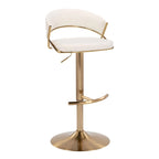 Silver Orchid Tatyana Adjustable Bar Stool with Rounded T Footrest (Set of 2)