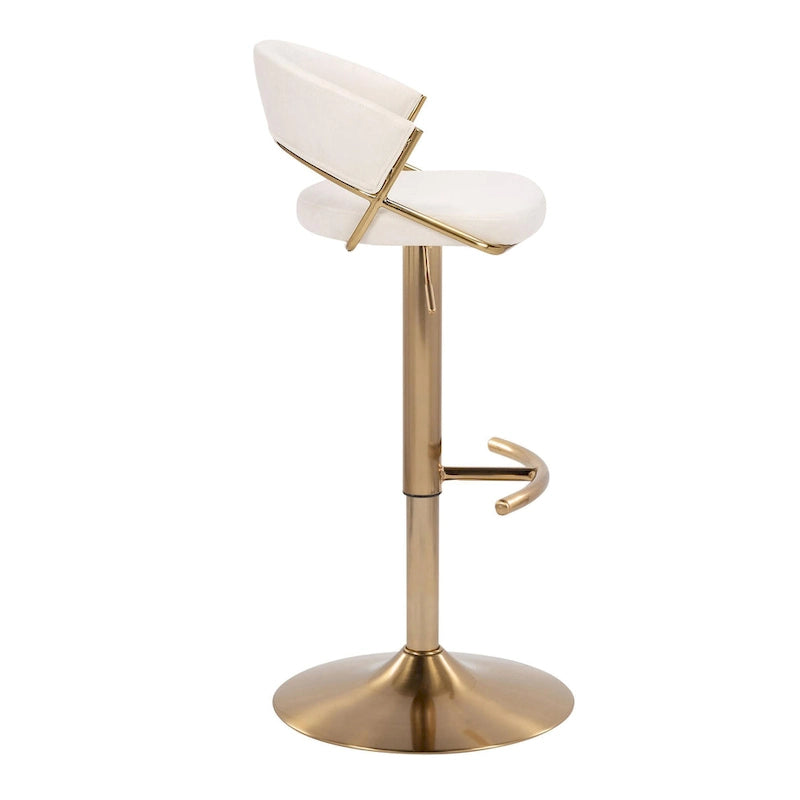 Silver Orchid Tatyana Adjustable Bar Stool with Rounded T Footrest (Set of 2)